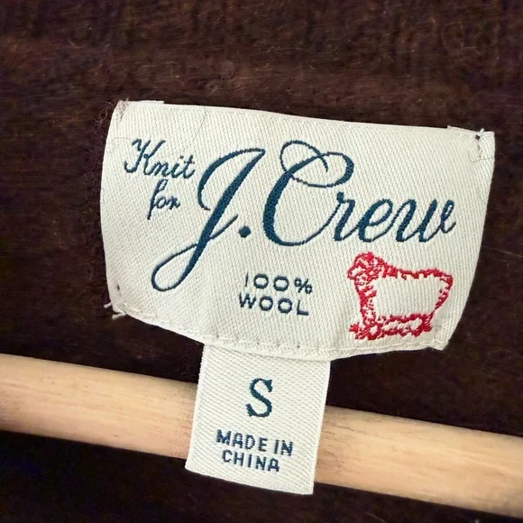 J.Crew Brushed Wool Crewneck Sweater Hairy Shetland Heather in Brown - Picture 3 of 7